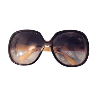 DITA Sunglasses Oversized Round Brown Gradient Lenses Women Fashion